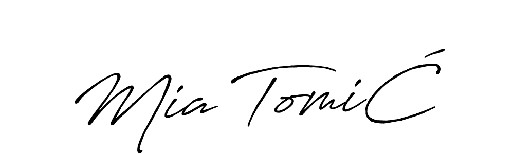 if you are searching for the best signature style for your name Mia TomiĆ. so please give up your signature search. here we have designed multiple signature styles  using Antro_Vectra_Bolder. Mia TomiĆ signature style 7 images and pictures png