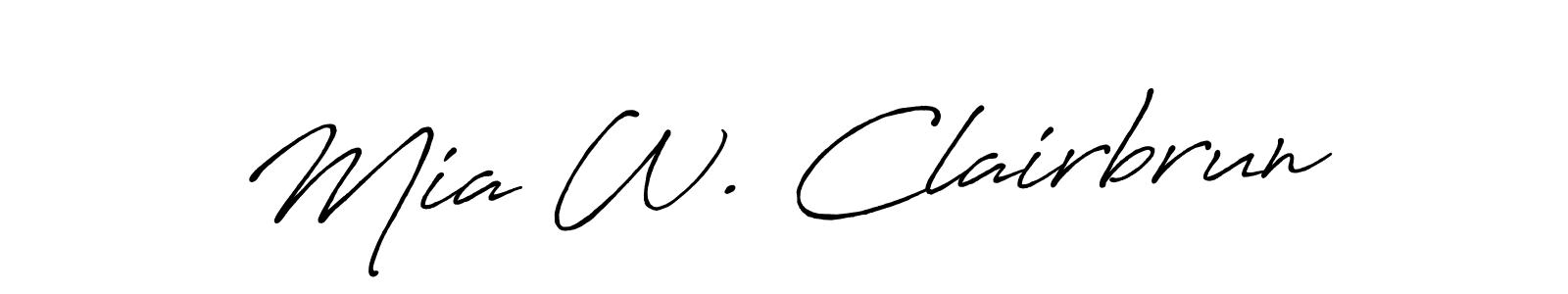 Mia W. Clairbrun stylish signature style. Best Handwritten Sign (Antro_Vectra_Bolder) for my name. Handwritten Signature Collection Ideas for my name Mia W. Clairbrun. Mia W. Clairbrun signature style 7 images and pictures png