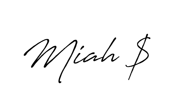 Create a beautiful signature design for name Miah $. With this signature (Antro_Vectra_Bolder) fonts, you can make a handwritten signature for free. Miah $ signature style 7 images and pictures png