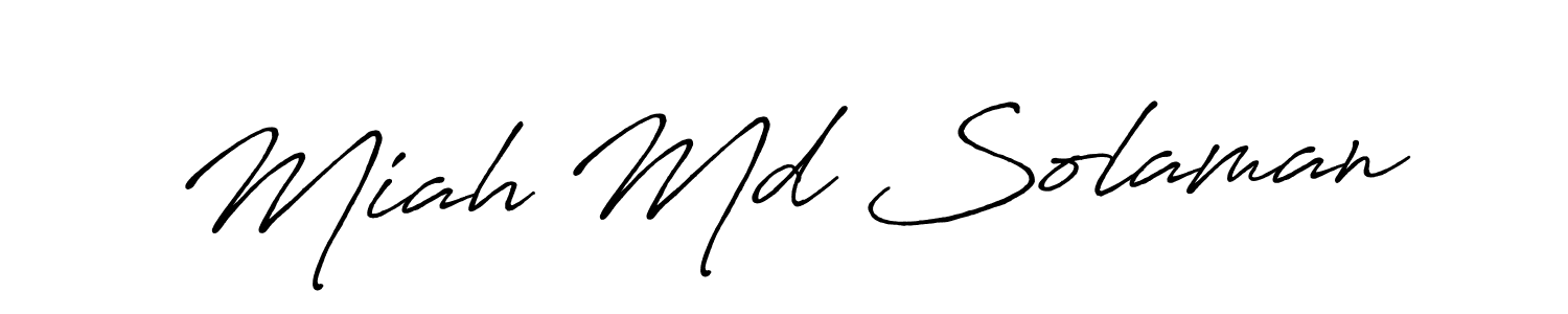 Make a beautiful signature design for name Miah Md Solaman. With this signature (Antro_Vectra_Bolder) style, you can create a handwritten signature for free. Miah Md Solaman signature style 7 images and pictures png