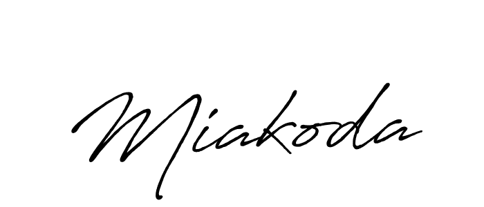 How to make Miakoda name signature. Use Antro_Vectra_Bolder style for creating short signs online. This is the latest handwritten sign. Miakoda signature style 7 images and pictures png