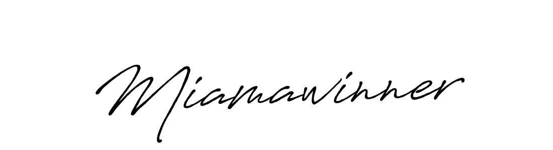 Use a signature maker to create a handwritten signature online. With this signature software, you can design (Antro_Vectra_Bolder) your own signature for name Miamawinner. Miamawinner signature style 7 images and pictures png