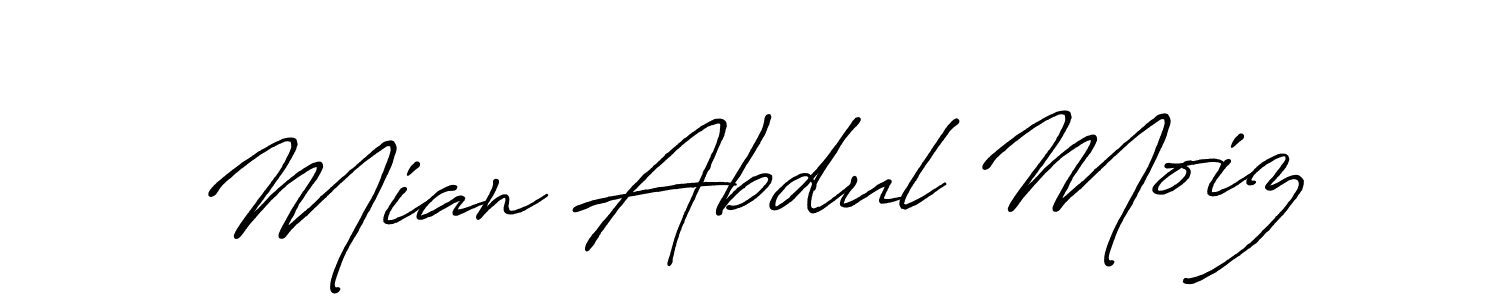 Design your own signature with our free online signature maker. With this signature software, you can create a handwritten (Antro_Vectra_Bolder) signature for name Mian Abdul Moiz. Mian Abdul Moiz signature style 7 images and pictures png