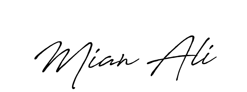 Make a beautiful signature design for name Mian Ali. With this signature (Antro_Vectra_Bolder) style, you can create a handwritten signature for free. Mian Ali signature style 7 images and pictures png