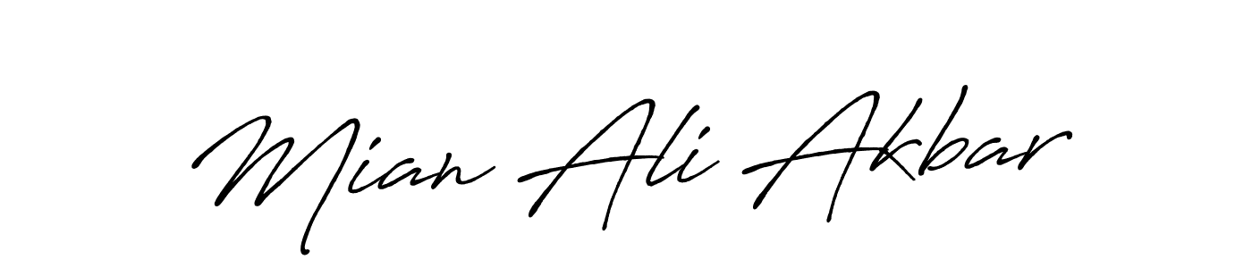 Design your own signature with our free online signature maker. With this signature software, you can create a handwritten (Antro_Vectra_Bolder) signature for name Mian Ali Akbar. Mian Ali Akbar signature style 7 images and pictures png