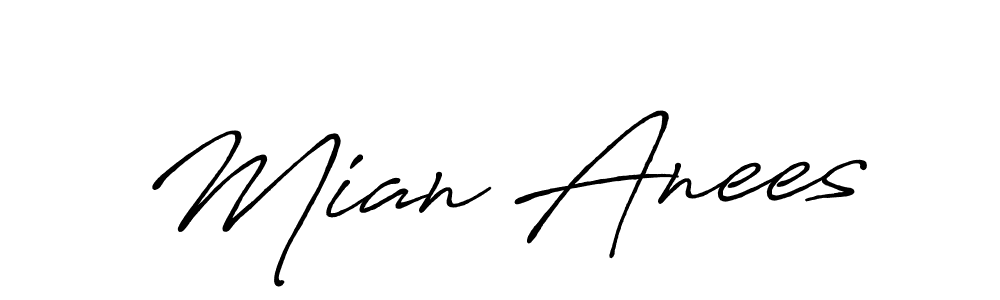 Use a signature maker to create a handwritten signature online. With this signature software, you can design (Antro_Vectra_Bolder) your own signature for name Mian Anees. Mian Anees signature style 7 images and pictures png