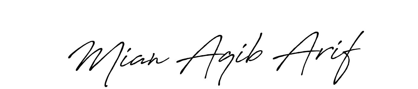 How to make Mian Aqib Arif signature? Antro_Vectra_Bolder is a professional autograph style. Create handwritten signature for Mian Aqib Arif name. Mian Aqib Arif signature style 7 images and pictures png