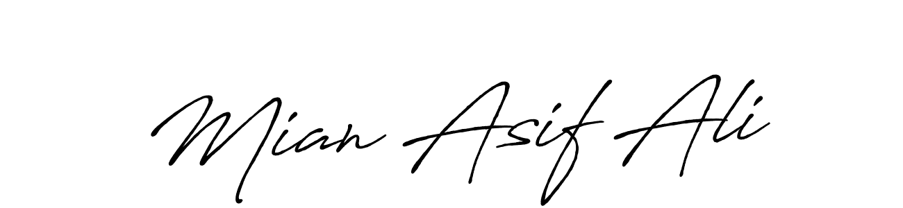 How to make Mian Asif Ali name signature. Use Antro_Vectra_Bolder style for creating short signs online. This is the latest handwritten sign. Mian Asif Ali signature style 7 images and pictures png