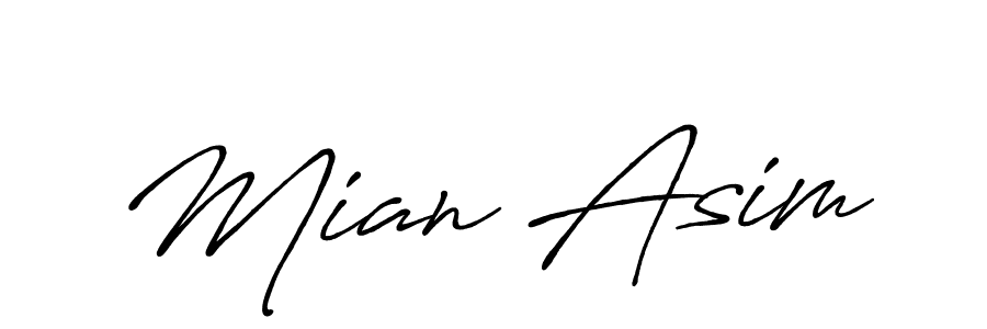 Create a beautiful signature design for name Mian Asim. With this signature (Antro_Vectra_Bolder) fonts, you can make a handwritten signature for free. Mian Asim signature style 7 images and pictures png