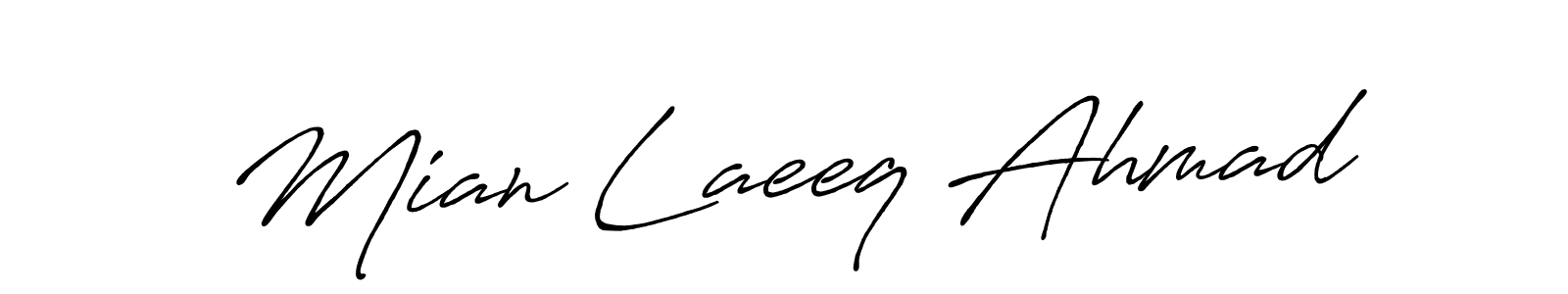 How to make Mian Laeeq Ahmad signature? Antro_Vectra_Bolder is a professional autograph style. Create handwritten signature for Mian Laeeq Ahmad name. Mian Laeeq Ahmad signature style 7 images and pictures png