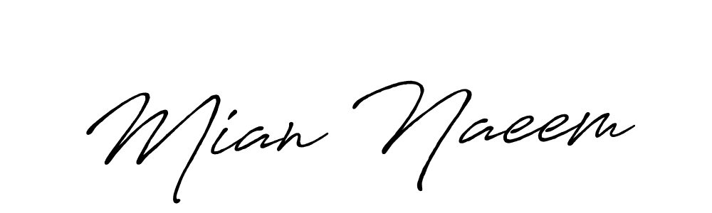 How to make Mian Naeem name signature. Use Antro_Vectra_Bolder style for creating short signs online. This is the latest handwritten sign. Mian Naeem signature style 7 images and pictures png