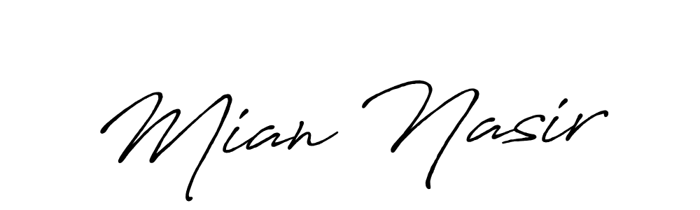 Use a signature maker to create a handwritten signature online. With this signature software, you can design (Antro_Vectra_Bolder) your own signature for name Mian Nasir. Mian Nasir signature style 7 images and pictures png
