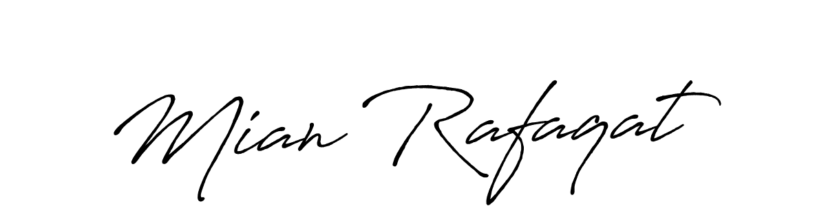 How to make Mian Rafaqat name signature. Use Antro_Vectra_Bolder style for creating short signs online. This is the latest handwritten sign. Mian Rafaqat signature style 7 images and pictures png
