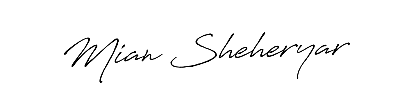 Create a beautiful signature design for name Mian Sheheryar. With this signature (Antro_Vectra_Bolder) fonts, you can make a handwritten signature for free. Mian Sheheryar signature style 7 images and pictures png