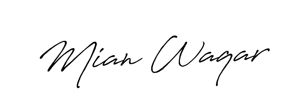 Create a beautiful signature design for name Mian Waqar. With this signature (Antro_Vectra_Bolder) fonts, you can make a handwritten signature for free. Mian Waqar signature style 7 images and pictures png