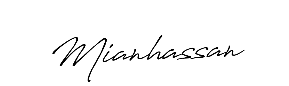 The best way (Antro_Vectra_Bolder) to make a short signature is to pick only two or three words in your name. The name Mianhassan include a total of six letters. For converting this name. Mianhassan signature style 7 images and pictures png