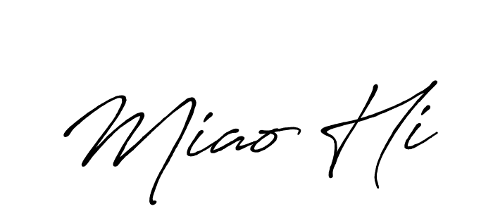 Use a signature maker to create a handwritten signature online. With this signature software, you can design (Antro_Vectra_Bolder) your own signature for name Miao Hi. Miao Hi signature style 7 images and pictures png