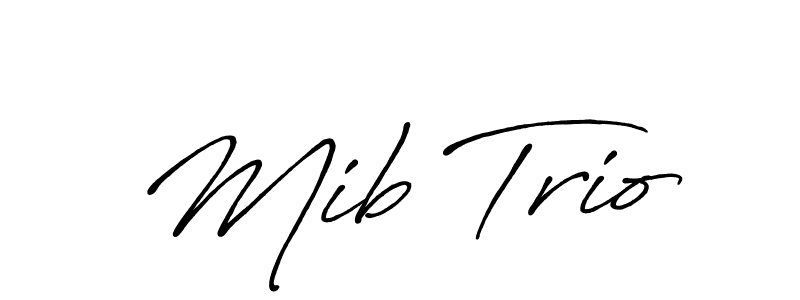 Make a beautiful signature design for name Mib Trio. With this signature (Antro_Vectra_Bolder) style, you can create a handwritten signature for free. Mib Trio signature style 7 images and pictures png