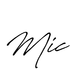Mic stylish signature style. Best Handwritten Sign (Antro_Vectra_Bolder) for my name. Handwritten Signature Collection Ideas for my name Mic. Mic signature style 7 images and pictures png