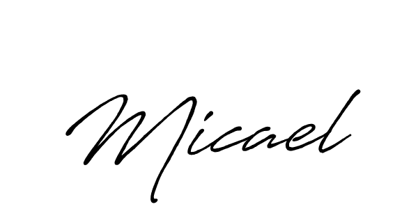 Micael stylish signature style. Best Handwritten Sign (Antro_Vectra_Bolder) for my name. Handwritten Signature Collection Ideas for my name Micael. Micael signature style 7 images and pictures png