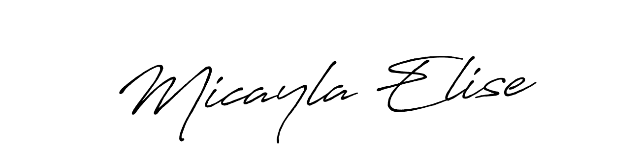 The best way (Antro_Vectra_Bolder) to make a short signature is to pick only two or three words in your name. The name Micayla Elise include a total of six letters. For converting this name. Micayla Elise signature style 7 images and pictures png