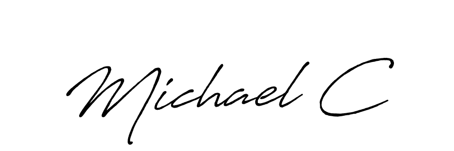 How to make Michael C name signature. Use Antro_Vectra_Bolder style for creating short signs online. This is the latest handwritten sign. Michael C signature style 7 images and pictures png