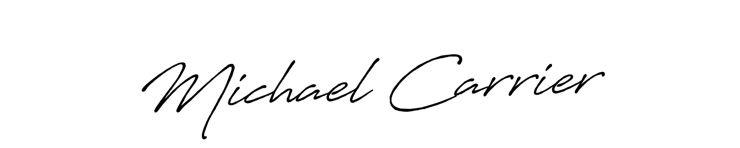 How to make Michael Carrier name signature. Use Antro_Vectra_Bolder style for creating short signs online. This is the latest handwritten sign. Michael Carrier signature style 7 images and pictures png