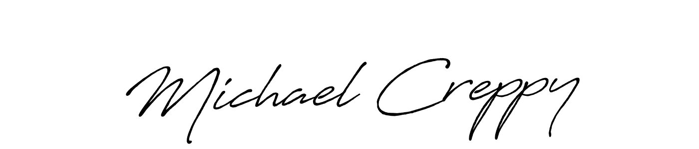 Design your own signature with our free online signature maker. With this signature software, you can create a handwritten (Antro_Vectra_Bolder) signature for name Michael Creppy. Michael Creppy signature style 7 images and pictures png