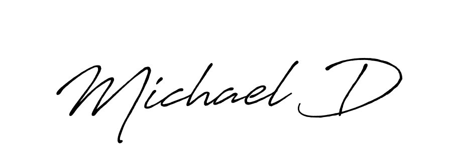 Make a beautiful signature design for name Michael D. With this signature (Antro_Vectra_Bolder) style, you can create a handwritten signature for free. Michael D signature style 7 images and pictures png