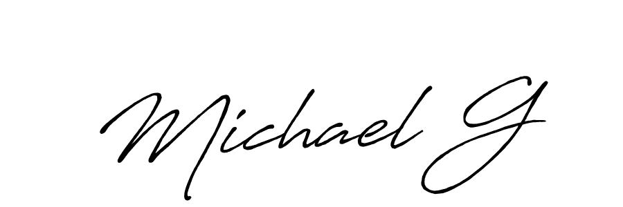 Michael G stylish signature style. Best Handwritten Sign (Antro_Vectra_Bolder) for my name. Handwritten Signature Collection Ideas for my name Michael G. Michael G signature style 7 images and pictures png