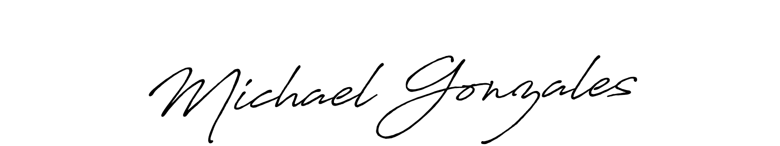 Use a signature maker to create a handwritten signature online. With this signature software, you can design (Antro_Vectra_Bolder) your own signature for name Michael Gonzales. Michael Gonzales signature style 7 images and pictures png