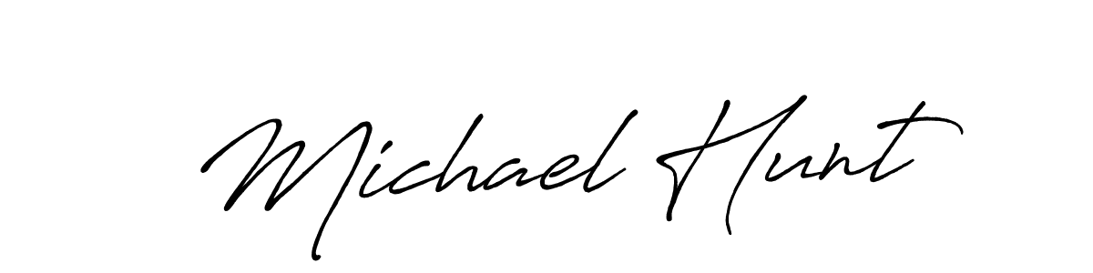 The best way (Antro_Vectra_Bolder) to make a short signature is to pick only two or three words in your name. The name Michael Hunt include a total of six letters. For converting this name. Michael Hunt signature style 7 images and pictures png