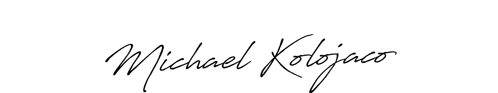 Once you've used our free online signature maker to create your best signature Antro_Vectra_Bolder style, it's time to enjoy all of the benefits that Michael Kolojaco name signing documents. Michael Kolojaco signature style 7 images and pictures png