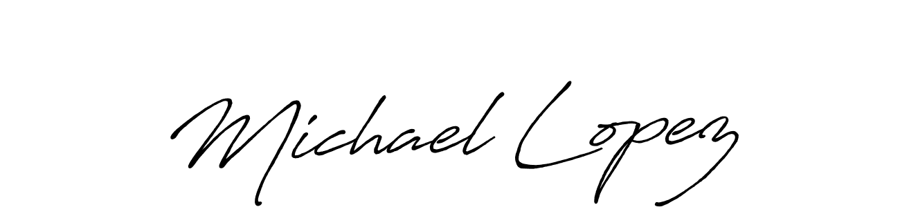 Michael Lopez stylish signature style. Best Handwritten Sign (Antro_Vectra_Bolder) for my name. Handwritten Signature Collection Ideas for my name Michael Lopez. Michael Lopez signature style 7 images and pictures png