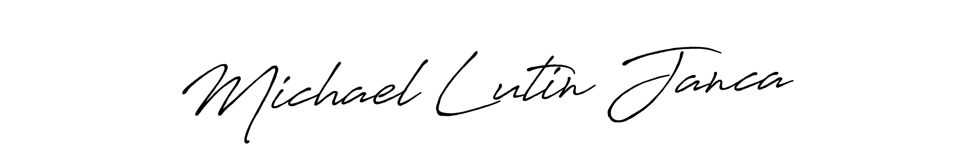 Make a beautiful signature design for name Michael Lutin Janca. With this signature (Antro_Vectra_Bolder) style, you can create a handwritten signature for free. Michael Lutin Janca signature style 7 images and pictures png