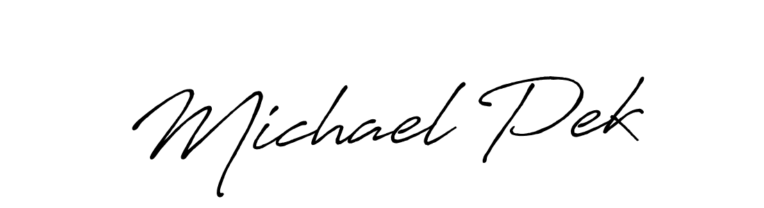 The best way (Antro_Vectra_Bolder) to make a short signature is to pick only two or three words in your name. The name Michael Pek include a total of six letters. For converting this name. Michael Pek signature style 7 images and pictures png