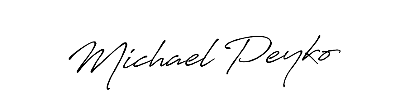 How to make Michael Peyko name signature. Use Antro_Vectra_Bolder style for creating short signs online. This is the latest handwritten sign. Michael Peyko signature style 7 images and pictures png