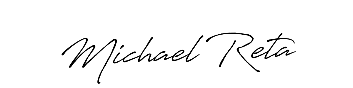 Design your own signature with our free online signature maker. With this signature software, you can create a handwritten (Antro_Vectra_Bolder) signature for name Michael Reta. Michael Reta signature style 7 images and pictures png