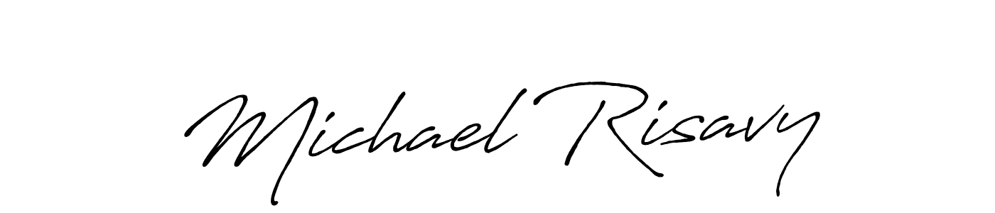 Michael Risavy stylish signature style. Best Handwritten Sign (Antro_Vectra_Bolder) for my name. Handwritten Signature Collection Ideas for my name Michael Risavy. Michael Risavy signature style 7 images and pictures png