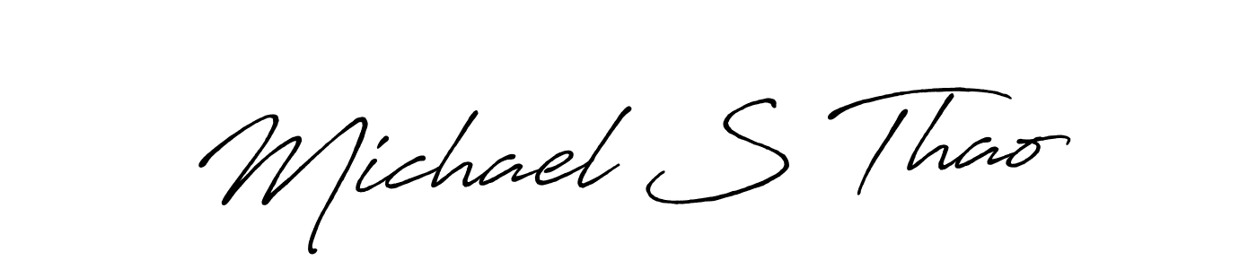 Create a beautiful signature design for name Michael S Thao. With this signature (Antro_Vectra_Bolder) fonts, you can make a handwritten signature for free. Michael S Thao signature style 7 images and pictures png