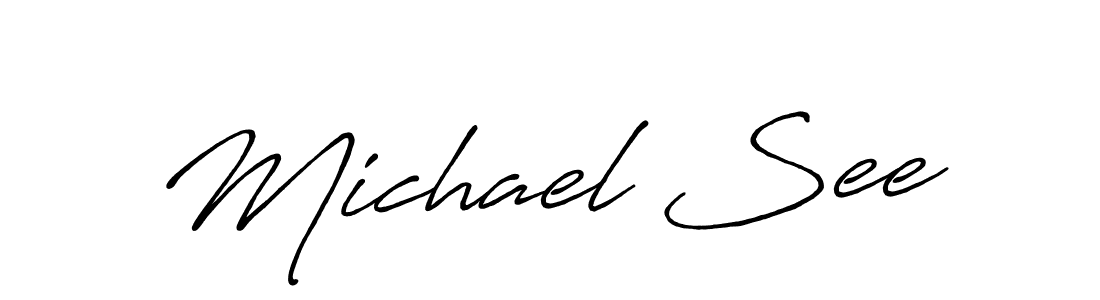 Make a beautiful signature design for name Michael See. With this signature (Antro_Vectra_Bolder) style, you can create a handwritten signature for free. Michael See signature style 7 images and pictures png