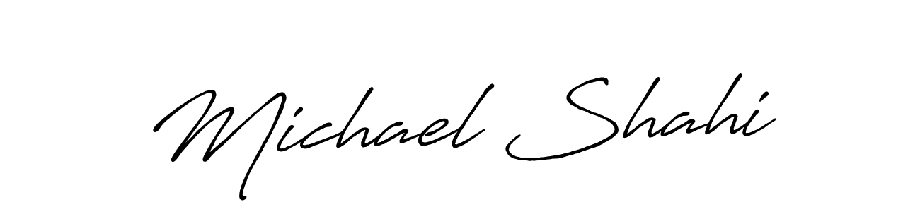 Similarly Antro_Vectra_Bolder is the best handwritten signature design. Signature creator online .You can use it as an online autograph creator for name Michael Shahi. Michael Shahi signature style 7 images and pictures png