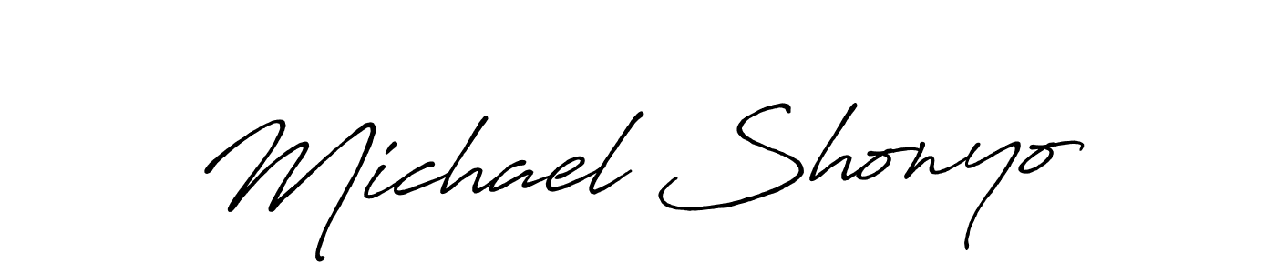 Antro_Vectra_Bolder is a professional signature style that is perfect for those who want to add a touch of class to their signature. It is also a great choice for those who want to make their signature more unique. Get Michael Shonyo name to fancy signature for free. Michael Shonyo signature style 7 images and pictures png