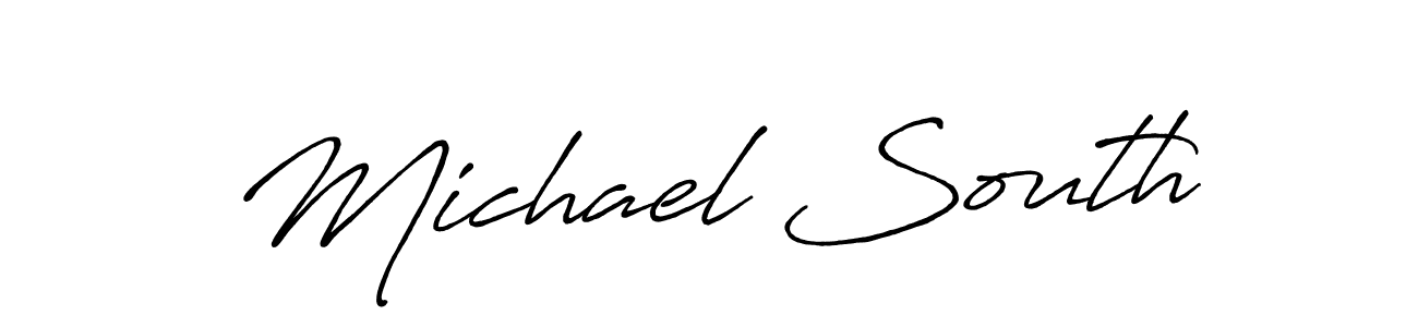 Design your own signature with our free online signature maker. With this signature software, you can create a handwritten (Antro_Vectra_Bolder) signature for name Michael South. Michael South signature style 7 images and pictures png