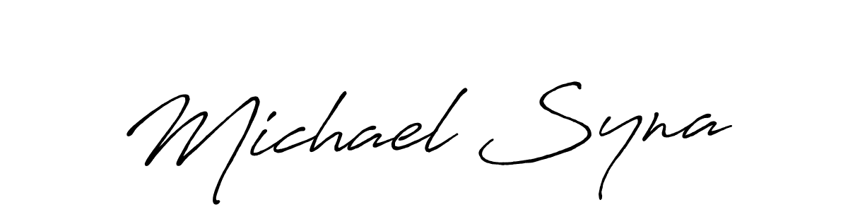 Also You can easily find your signature by using the search form. We will create Michael Syna name handwritten signature images for you free of cost using Antro_Vectra_Bolder sign style. Michael Syna signature style 7 images and pictures png