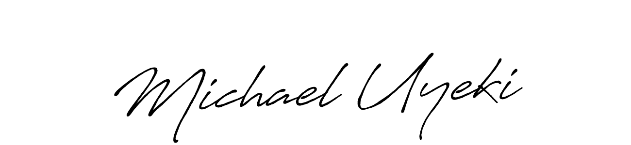 Make a beautiful signature design for name Michael Uyeki. With this signature (Antro_Vectra_Bolder) style, you can create a handwritten signature for free. Michael Uyeki signature style 7 images and pictures png