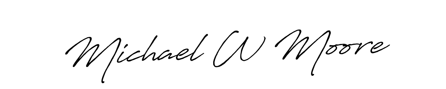 Create a beautiful signature design for name Michael W Moore. With this signature (Antro_Vectra_Bolder) fonts, you can make a handwritten signature for free. Michael W Moore signature style 7 images and pictures png