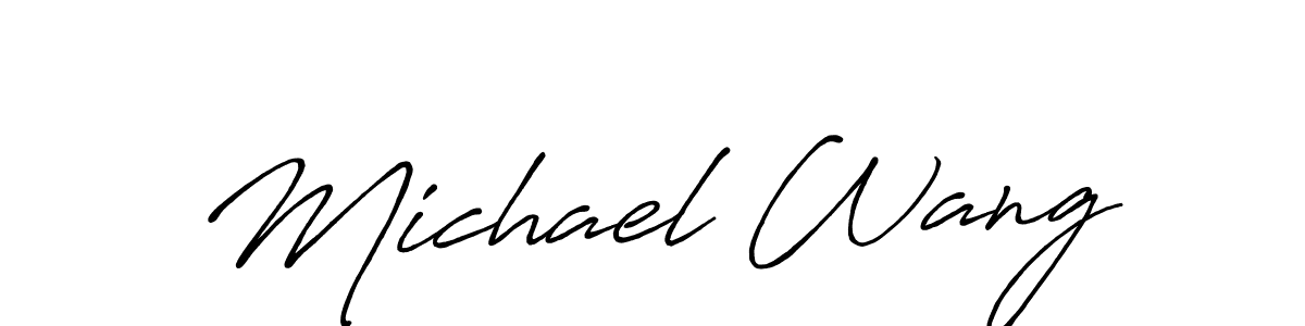 Create a beautiful signature design for name Michael Wang. With this signature (Antro_Vectra_Bolder) fonts, you can make a handwritten signature for free. Michael Wang signature style 7 images and pictures png