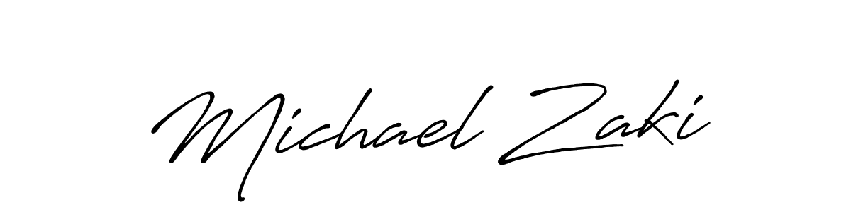 Michael Zaki stylish signature style. Best Handwritten Sign (Antro_Vectra_Bolder) for my name. Handwritten Signature Collection Ideas for my name Michael Zaki. Michael Zaki signature style 7 images and pictures png