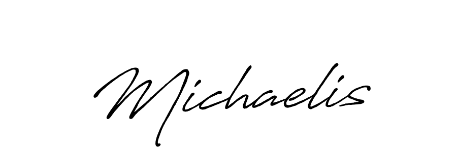The best way (Antro_Vectra_Bolder) to make a short signature is to pick only two or three words in your name. The name Michaelis include a total of six letters. For converting this name. Michaelis signature style 7 images and pictures png